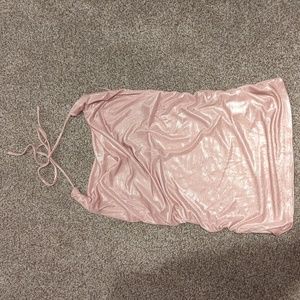 Express Tank Top with shirred sides and halter tie neck